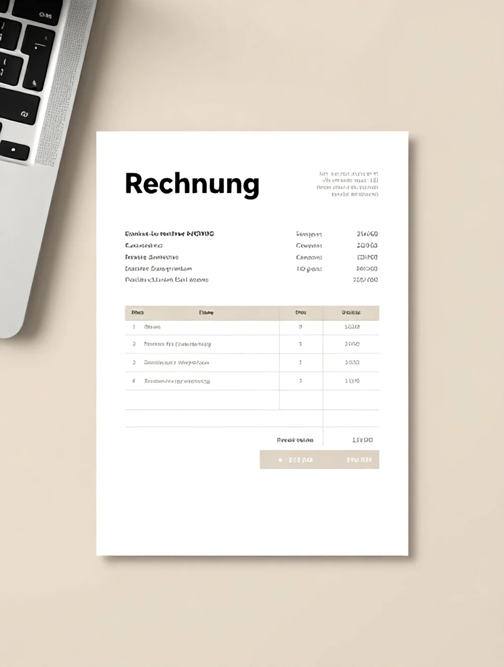 Rechnung Vorlage für Dienstleistungen – Kostenlos als Word, Excel & PDF