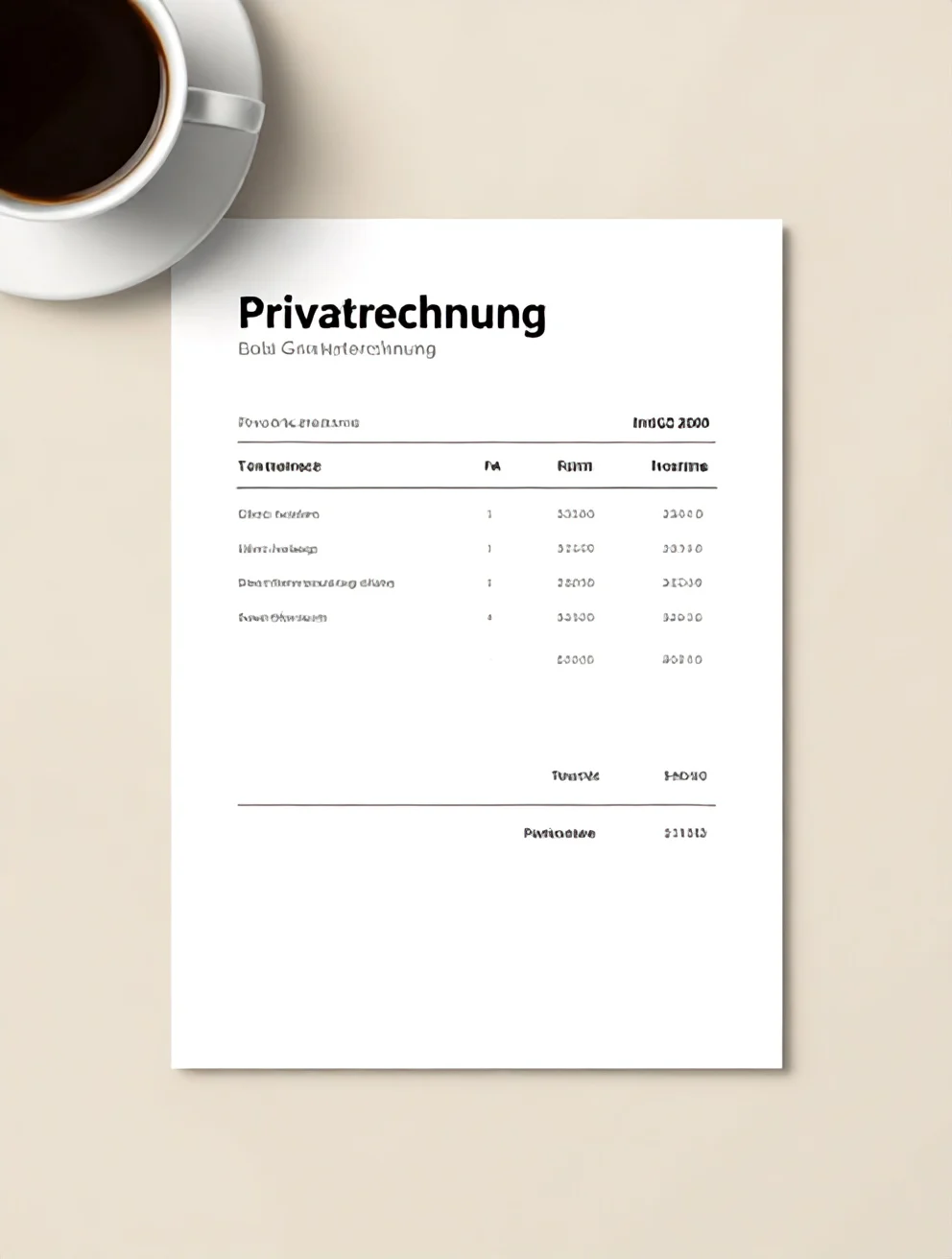 Privatrechnung Vorlage – Kostenlos als Word & PDF