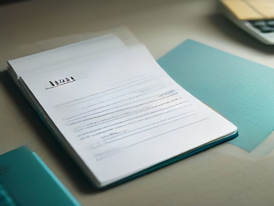 Taschenrechner und Rechnungsstapel auf einem Schreibtisch