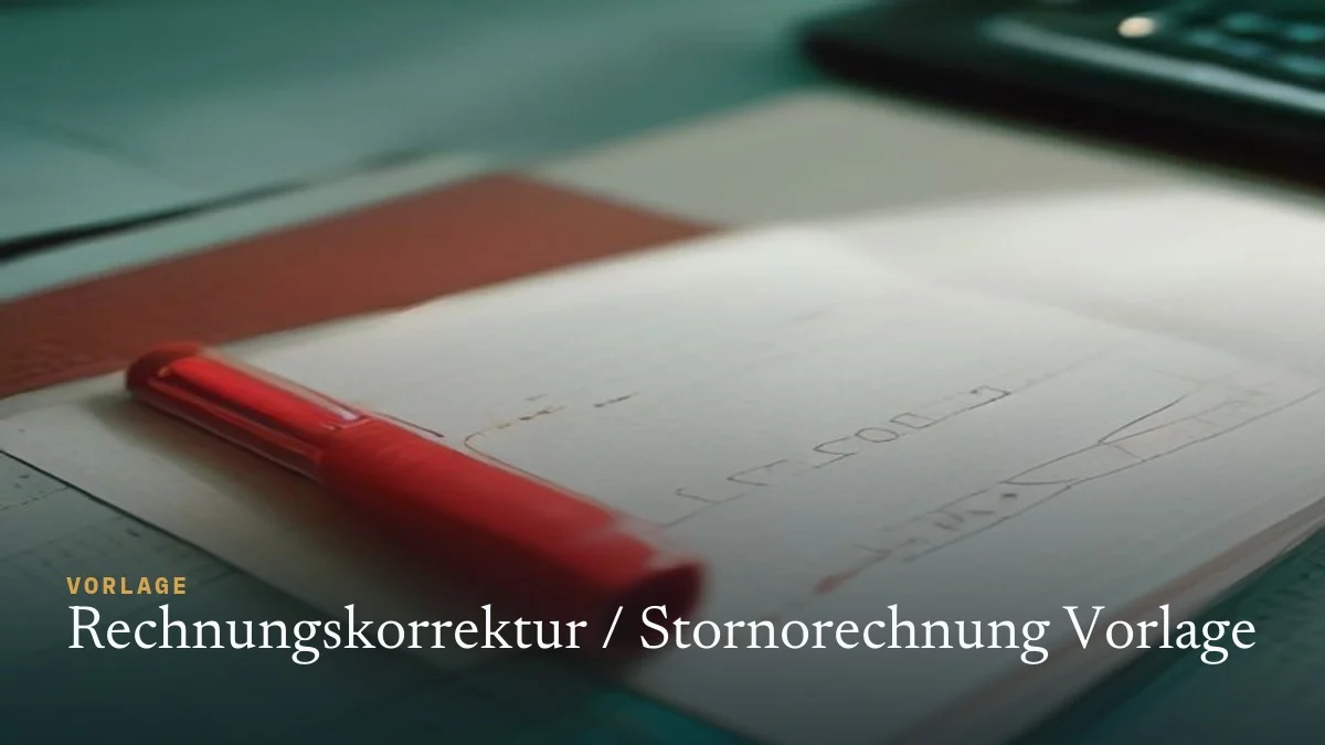 Rechnungskorrektur / Stornorechnung Vorlage – Kostenlos als Word & PDF