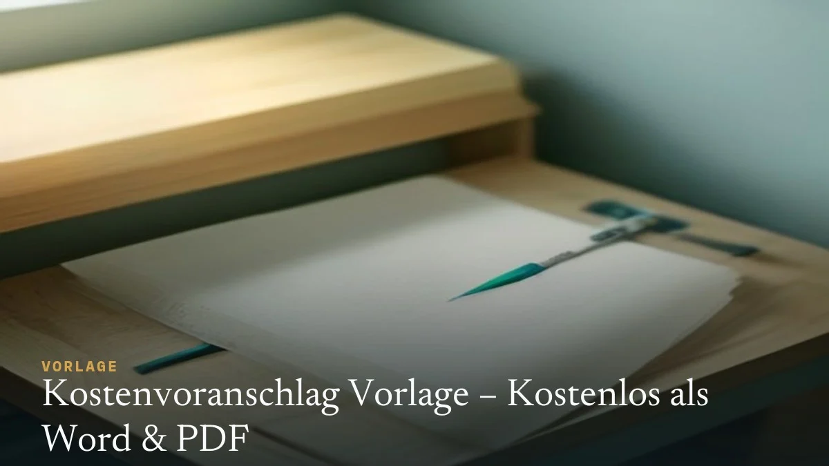 Kostenvoranschlag Vorlage – Kostenlos als Word & PDF