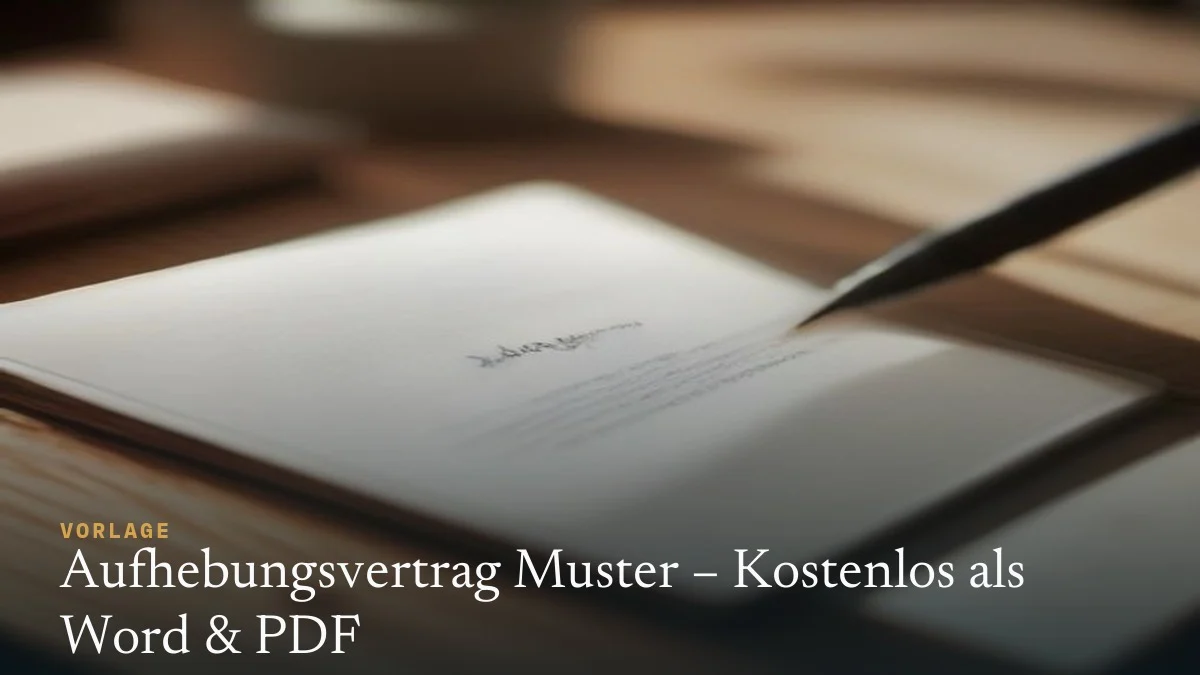 Aufhebungsvertrag Muster – Kostenlos als Word & PDF