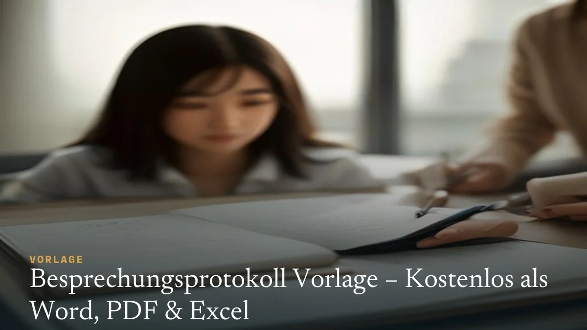Besprechungsprotokoll Vorlage – Kostenlos als Word, PDF & Excel