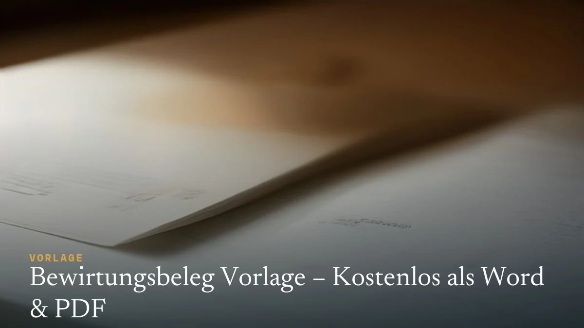 Bewirtungsbeleg Vorlage – Kostenlos als Word & PDF