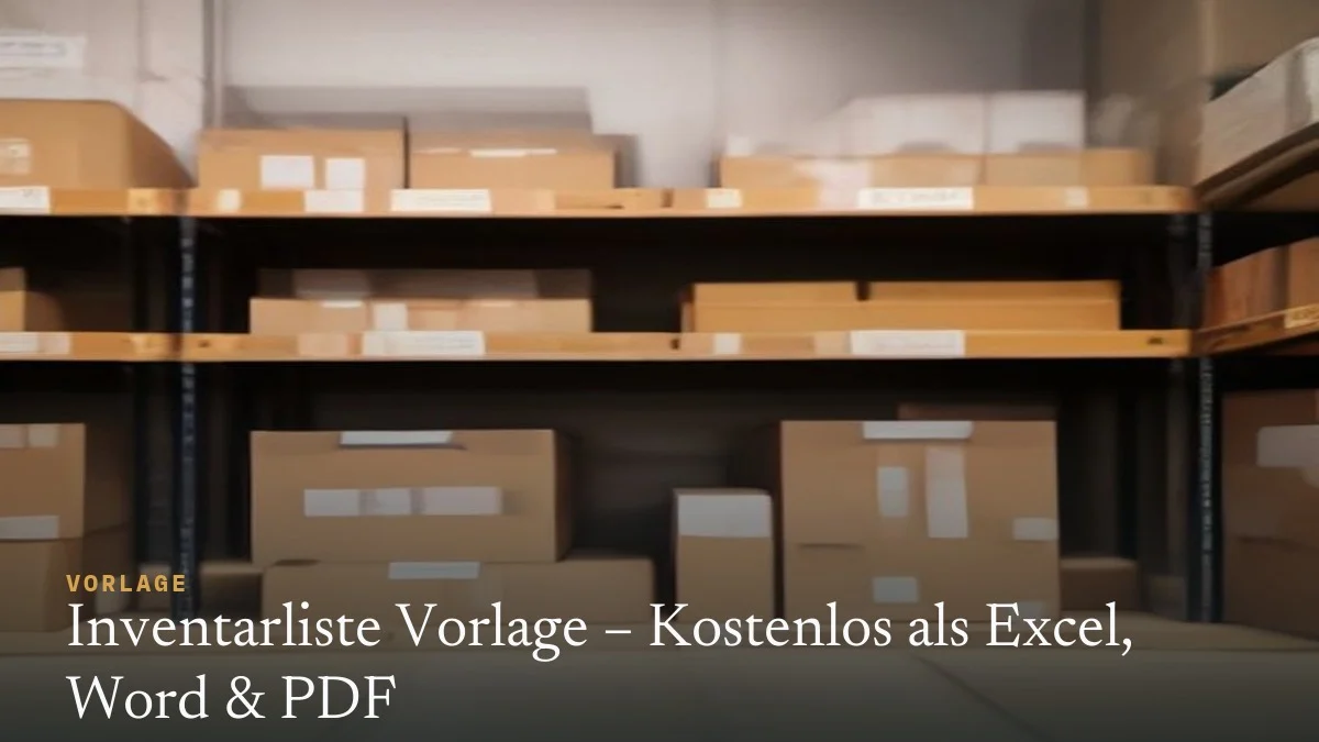 Inventarliste Vorlage – Kostenlos als Excel, Word & PDF