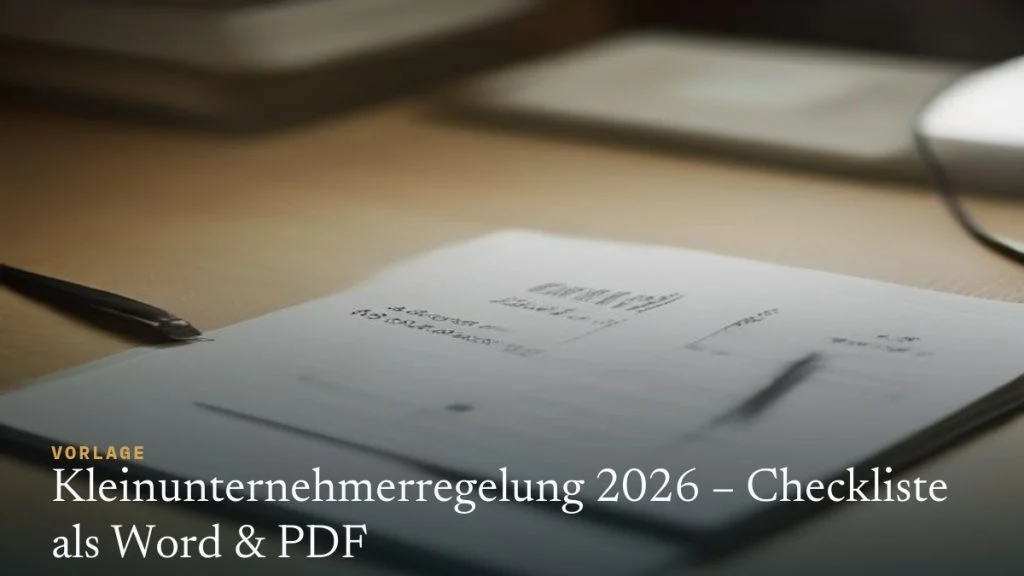 Kleinunternehmerregelung 2026 – Checkliste als Word & PDF