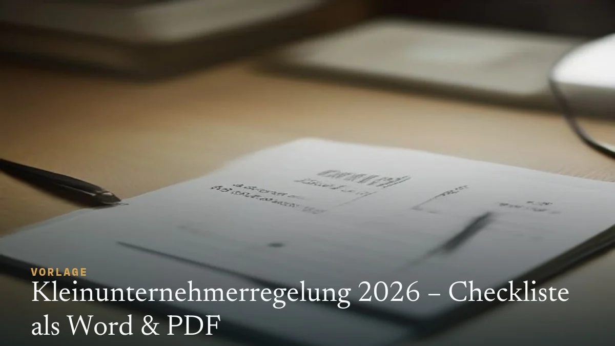 Kleinunternehmerregelung 2026 – Checkliste als Word & PDF