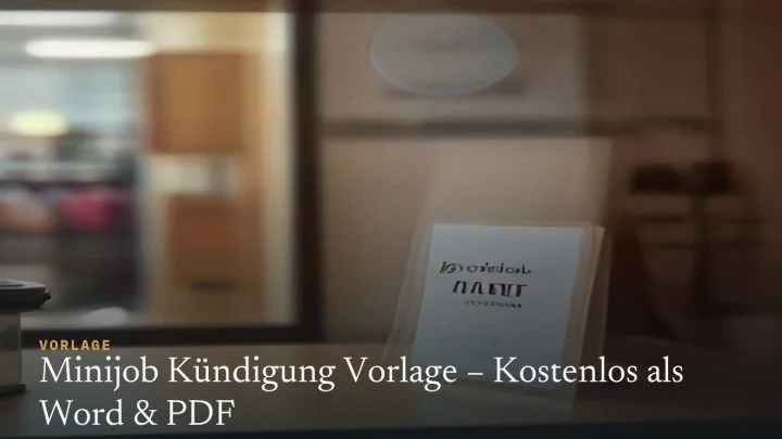 Minijob Kündigung Vorlage – Kostenlos als Word & PDF