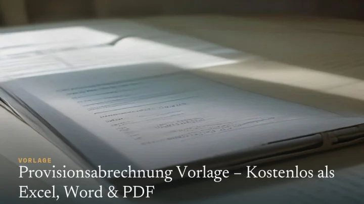 Provisionsabrechnung Vorlage – Kostenlos als Excel, Word & PDF