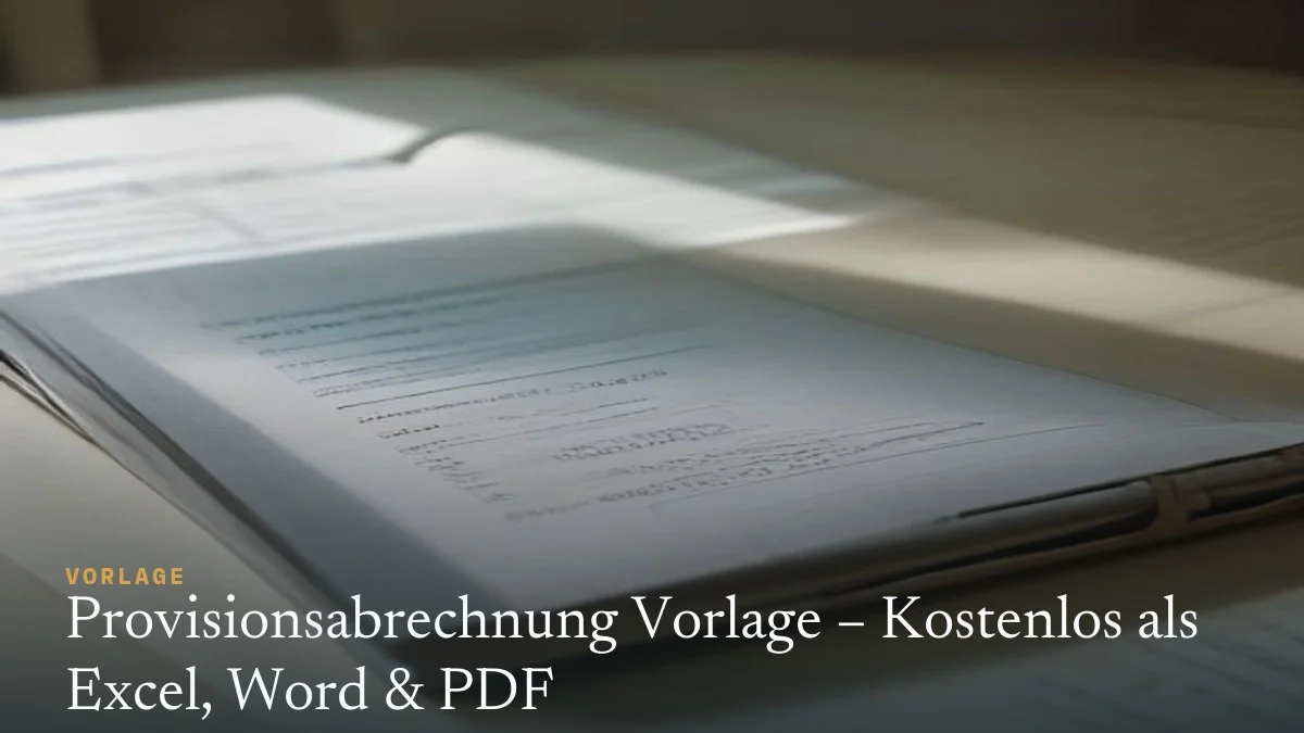 Provisionsabrechnung Vorlage – Kostenlos als Excel, Word & PDF