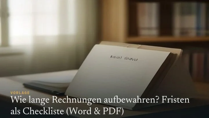 Wie lange Rechnungen aufbewahren? Fristen als Checkliste (Word & PDF)