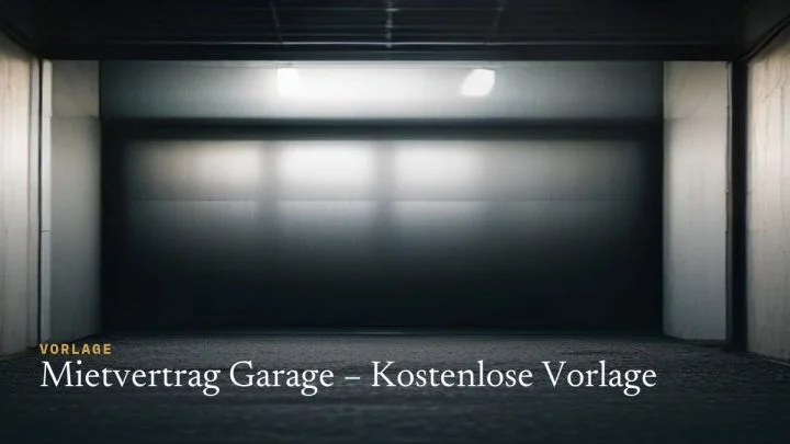 Mietvertrag Garage – Kostenlose Vorlage für die separate Vermietung