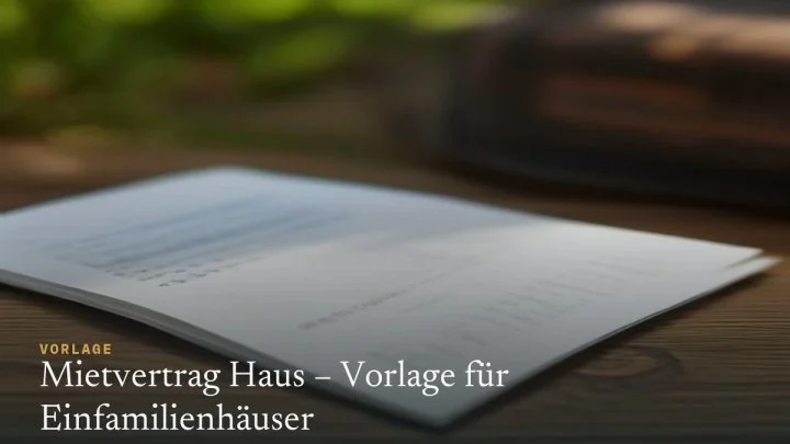 Mietvertrag Haus – Vorlage für die Vermietung eines Einfamilienhauses