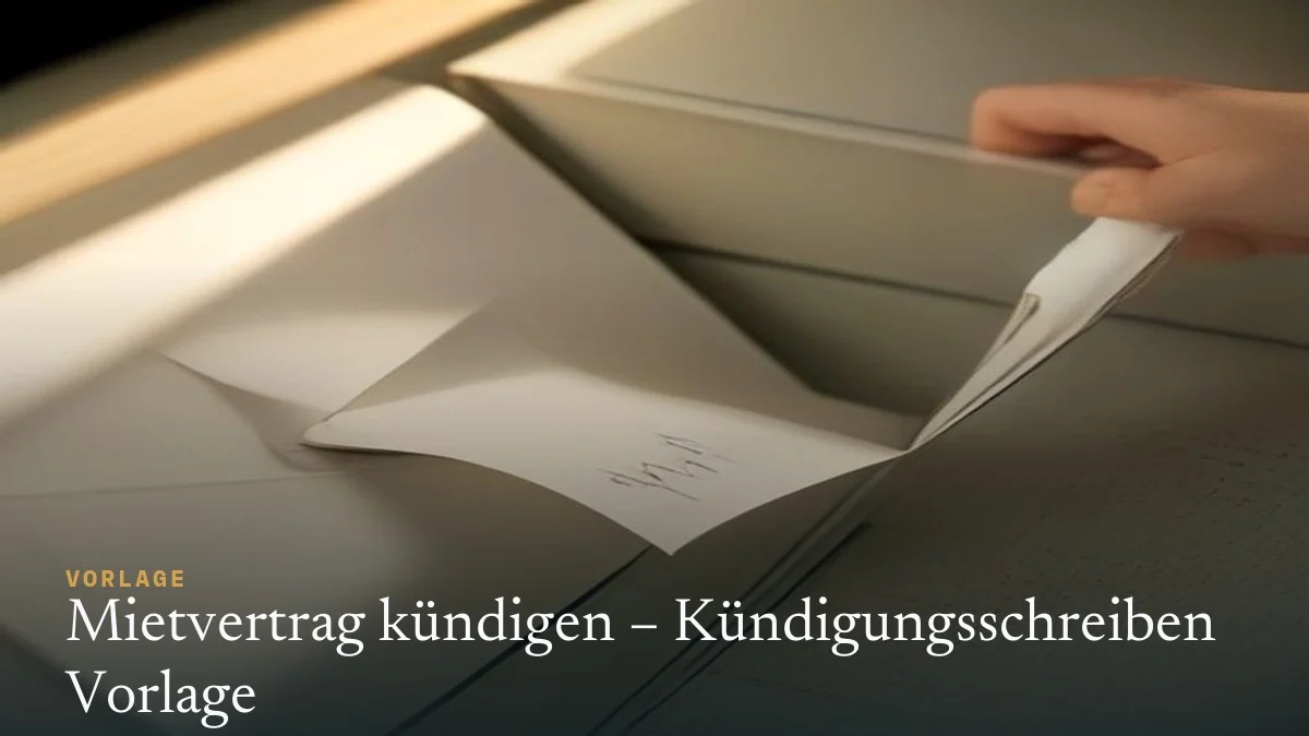 Mietvertrag kündigen – Kostenlose Vorlage für das Kündigungsschreiben