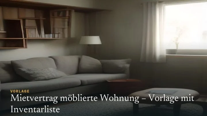 Mietvertrag möblierte Wohnung – Vorlage mit Inventarliste