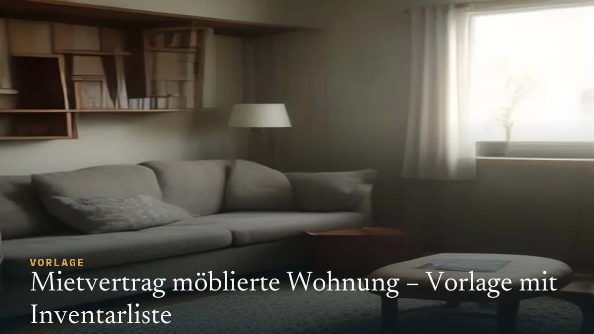 Mietvertrag möblierte Wohnung – Vorlage mit Inventarliste