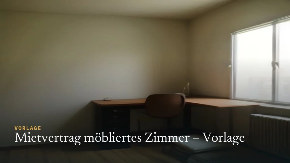 Mietvertrag möbliertes Zimmer – Vorlage für die Vermietung an Untermieter