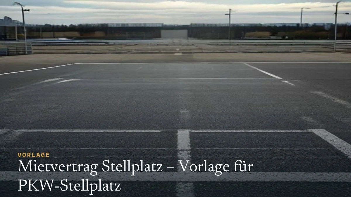Mietvertrag Stellplatz – Vorlage für die Vermietung eines PKW-Stellplatzes