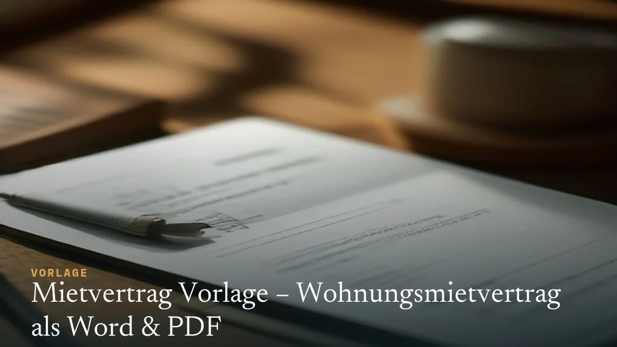 Mietvertrag Vorlage – Wohnungsmietvertrag als Word & PDF